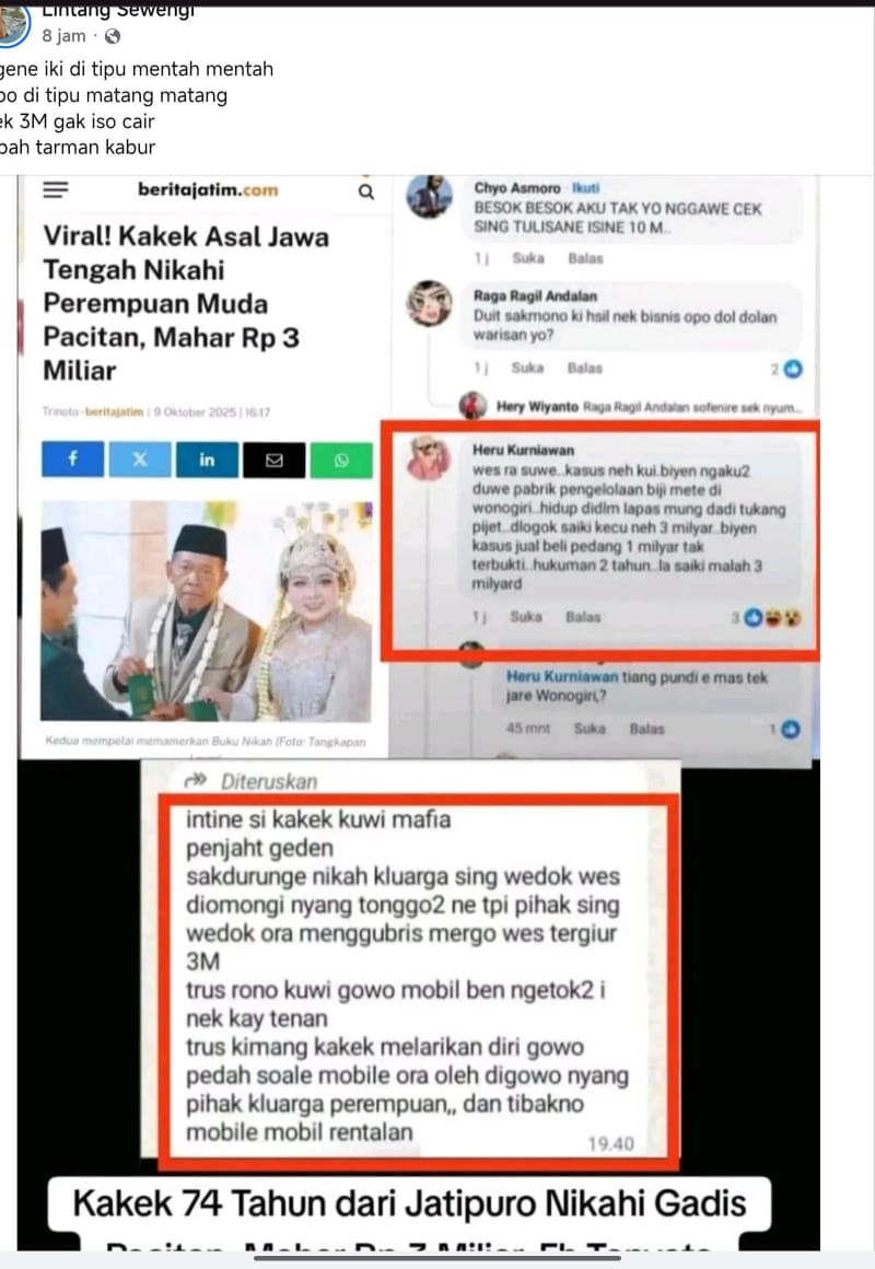 Unggahan Tangkapan Layar (Facebook)